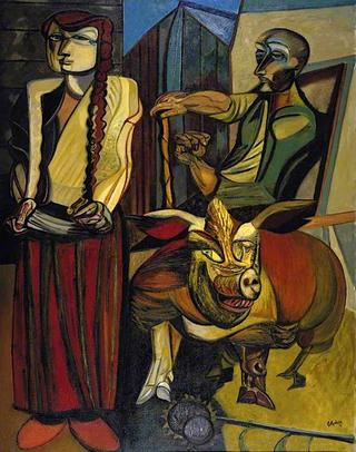 Figures in a Farmyard