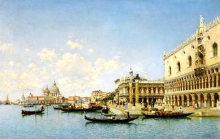Gondolas by the Doge's Palace, Venice