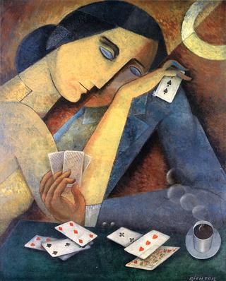 Young Woman with Cards