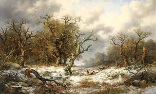 Travellers in a Snow-Covered Landscape