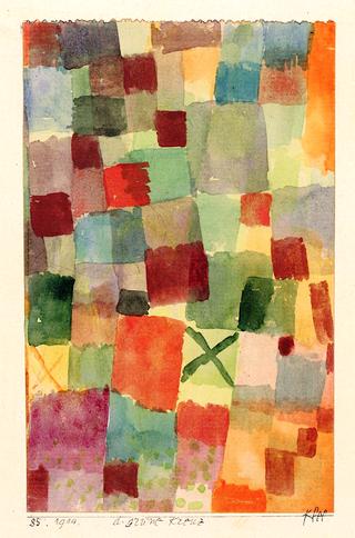 Watercolor with Dark Green Cross