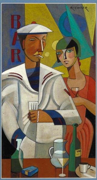 Sailor and Girl in the Cafe