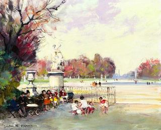 Paris Park Scene
