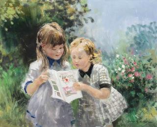 Two Girls Reading