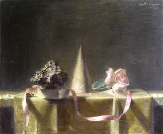 Still Life with Pink Ribbon