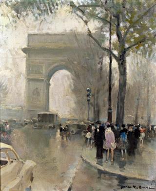 Les Champs Elysées et l'Arc de Triomphe