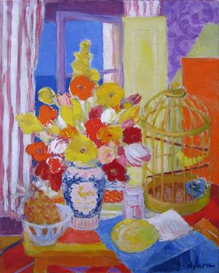 Bouquet of Flowers and a Cage