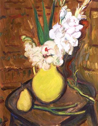 Gladioli in a Yellow Jug