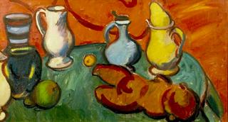 Still Life with Red Screen