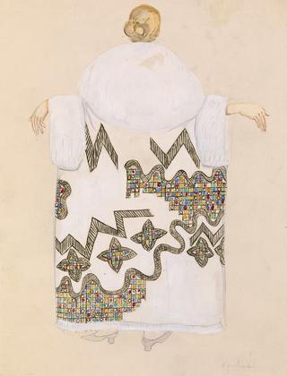 Design for a Fur-Trimmed Evening Cloak, Rear View