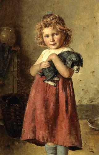 Girl with a Puppy