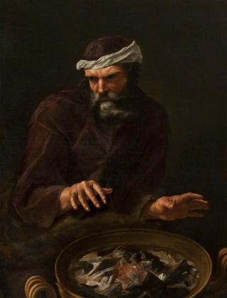 Winter: A Bearded Man Warming His Hands