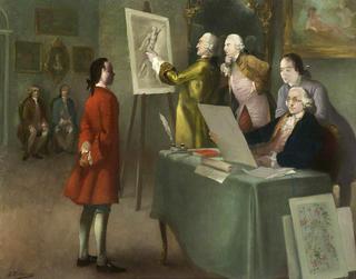 Benjamin Franklin (Seated), Presiding at a Meeting of the Society's Committee of Polite Arts