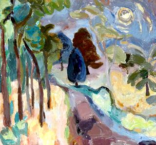 Landscape with Road and Sun