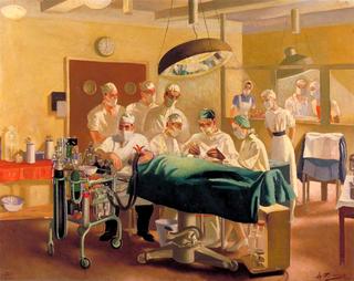 Archibald McIndoe Operating at the Queen Victoria Plastic and Jaw Injury Centre