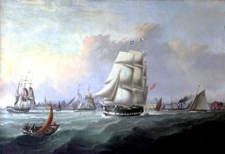 The Port of Liverpool: In the Foreground the Ship 'John Campbell', Owner Isaac Bold