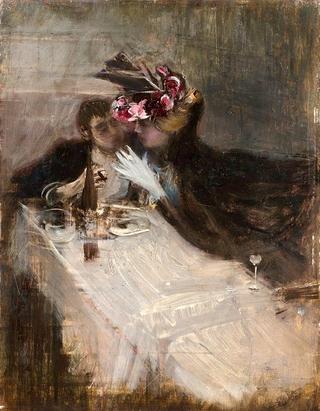 Couple in a restaurant