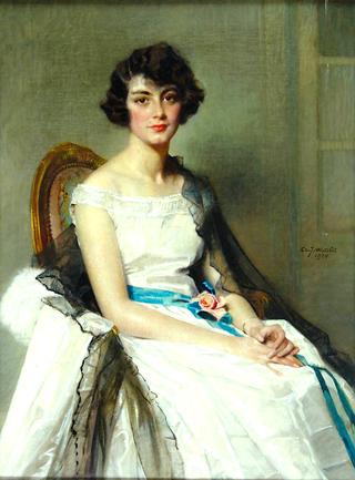 Young woman in white