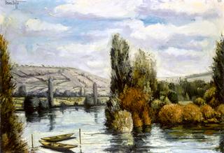 Banks of the Yonne, Villeneuve-sur-yonne, Autumn