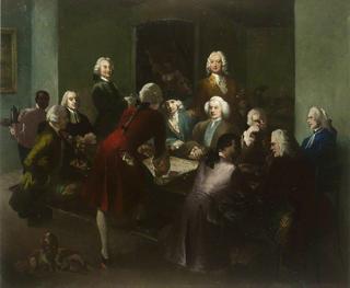 1754年3月22日在罗思梅尔咖啡馆举行的艺术学会第一次会议