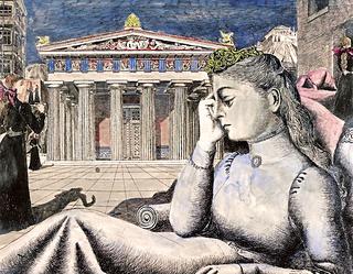 Young Girl in front of a Temple (study)