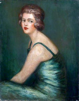Lady in Green Evening Dress