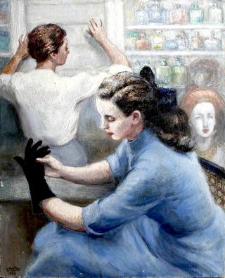 Lady Seated at Hairdressers