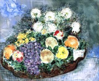 Basket of Fruit with Angel