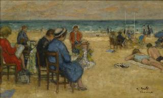 Reading and Relaxing at the Beach in Trouville