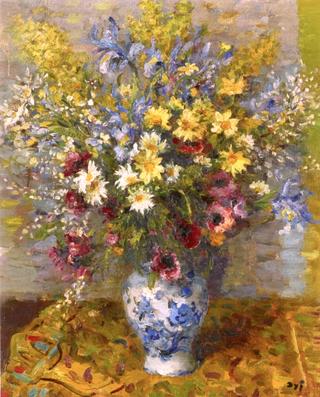 Iris, Anemones and Anthemis