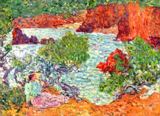 Woman on the Red Rocks, Agay