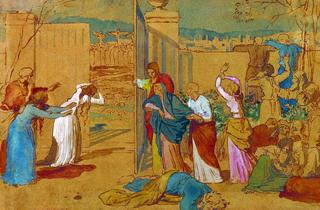 The Virgin and Christ's Disciples Looking at the Crucifixion