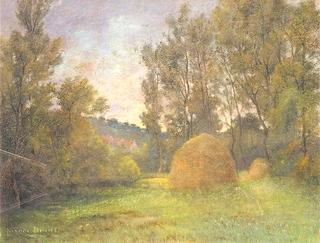 Haystacks near Village