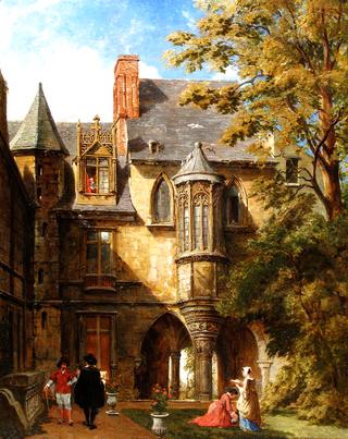Views of The Court of Hotel Cluny, Paris