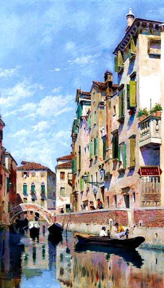 Gondolas on a Venetian Canal