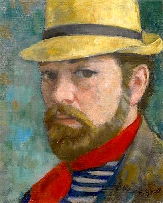 Self-Portrait with Straw Hat