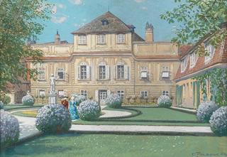 Baroque castle and park in sunshine