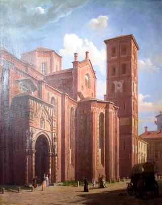 View of the southern side of Asti cathedral