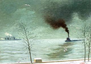 Tugboat in New York Harbor