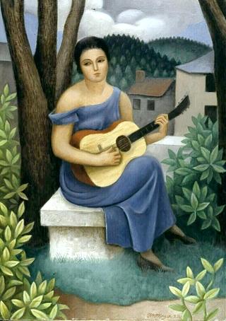 Young Woman with a Guitar