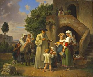 The Hermit of Terracina distributing Alms