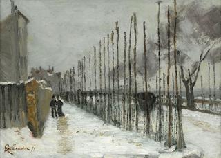 Road under Snow near Paris