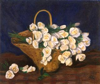 White Roses in Basket