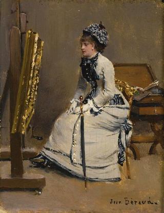 Woman Seated in Front of a Painting