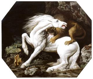 Horse Attacked by a Lion