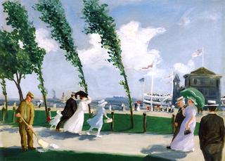 Windy Day on Battery Park