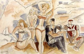 Five Figures on the Beach