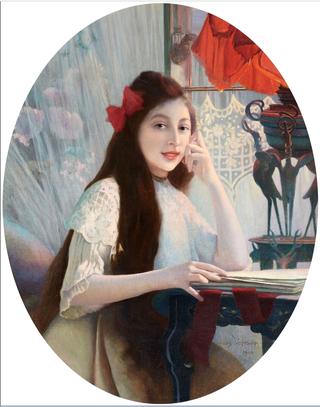 Portrait of a Young Girl at a Desk