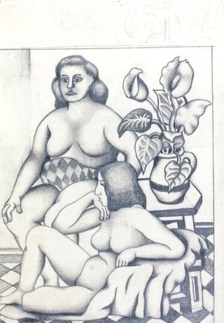 Two Women and Green Plant