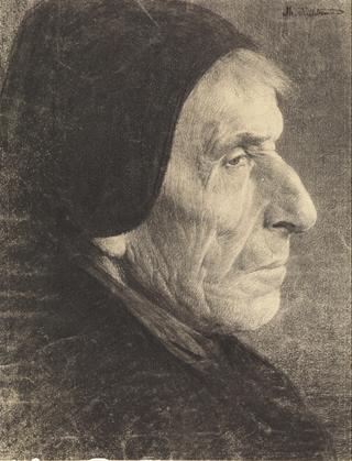 Profile of an Old Woman with Black Hood